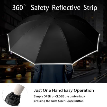 erised's bifrost Extra Large Travel Folding Inverted Reverse Umbrella Waterproof Automatic Open/Close,10 * 2 Ribs Portable Golf Parasol,Outdoor Rain/Sun/99 UV Protection/UPF 50 Blocker