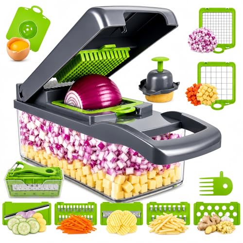 Vegetable Chopper Onion Dicer Mandoline Slicer with Container