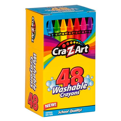 Cra-Z-Art Washable Classic Crayons, Assorted Colors, Pack Of 48 Crayons