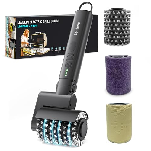 Cordless Electric Grill Brush with Replaceable Heads