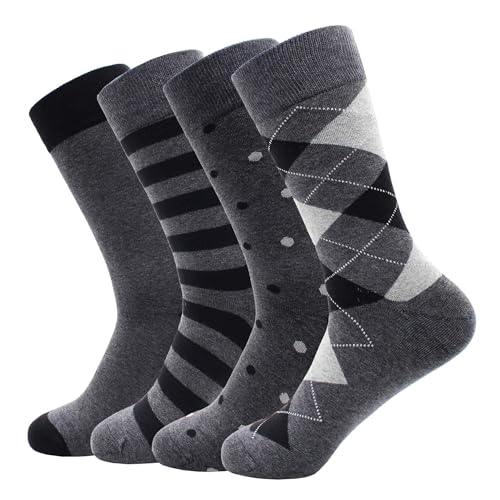 4 Pairs Cotton Crew Dress Socks