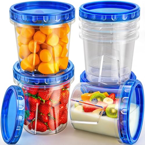 6 Pack 24 Oz Airtight Freezer Food Containers