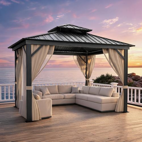 12x12 Hardtop Metal Roof Patio Gazebo
