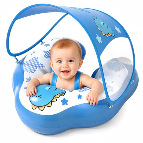 Baby Pool Float with Canopy and Safety Harness