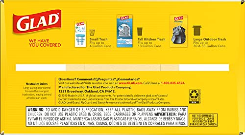 Glad 13 Gallon Odorshield Trash Bags, 110 Count