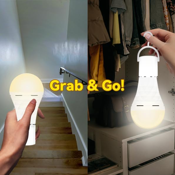 Rechargeable Emergency Light Bulbs - 2600mAh Backup