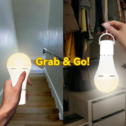 Rechargeable Emergency Light Bulbs - 2600mAh Backup
