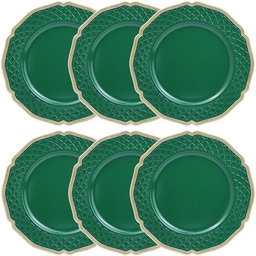 6 Pack Scallop Charger Plates Plastic Wedding Dinner Set