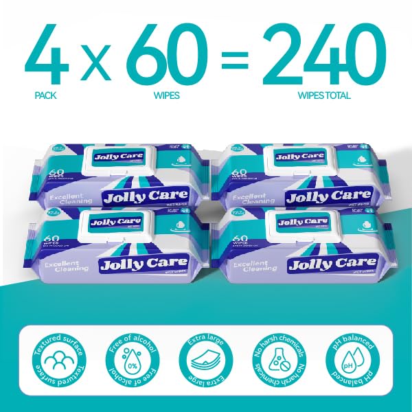 240 Count Jolly Care Cleansing Wet Wipes