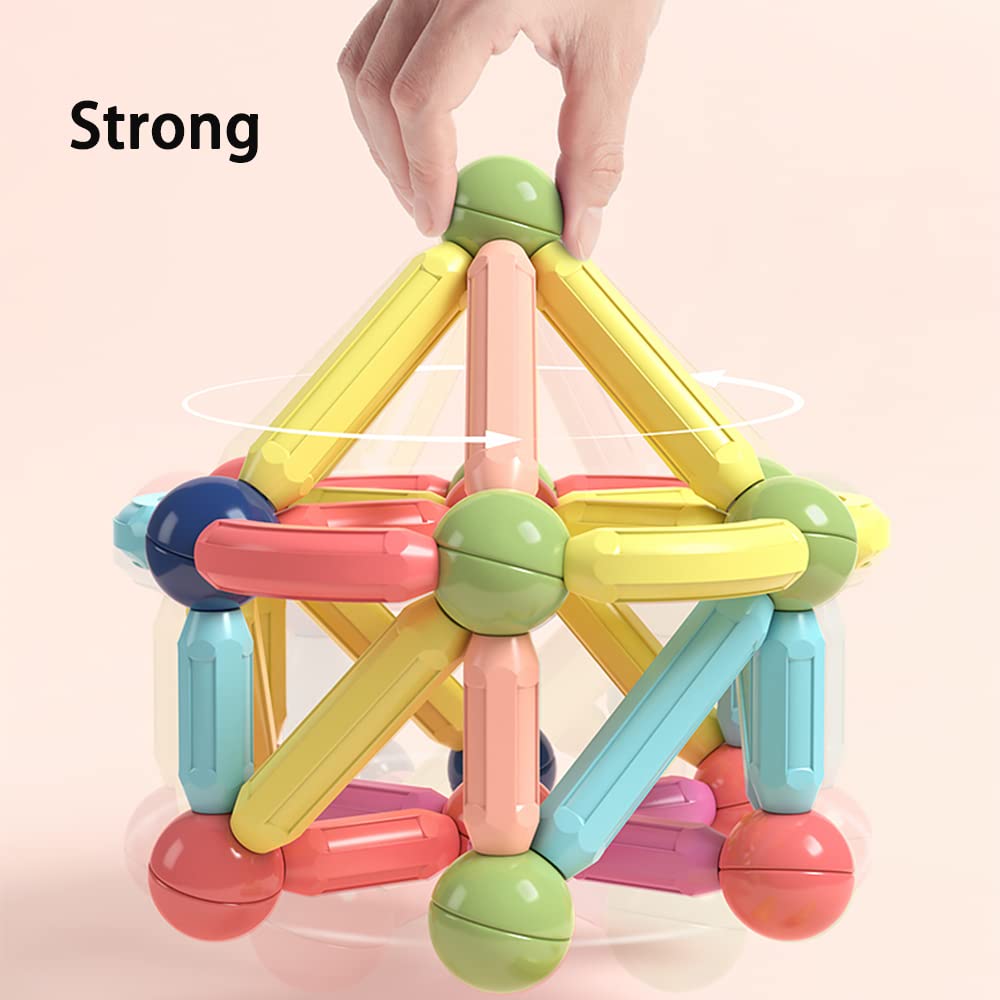 Salunhey Magnetic Building Sticks Montessori Toys for Toddler Kids,Preschool Sensory Educational Blocks Balls and Rods Set for 3+ Year Old Boys Girls Birthday Gift