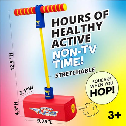 Flybar My First Foam Pogo Jumper for Kids Fun and Safe Pogo Stick for Toddlers, Durable Foam and Bungee Jumper for Ages 3 and up, Supports up to 250lbs (Red)
