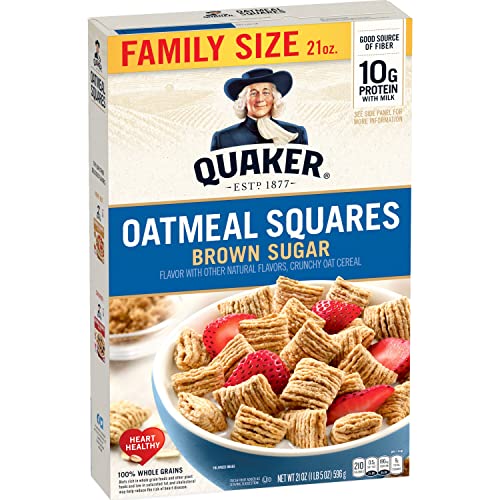 Quaker Brown Sugar Oatmeal Squares Cereal 21oz Box (OU-D)