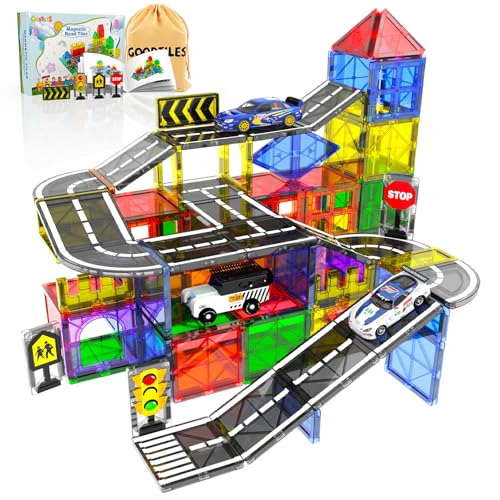 Magnetic Road Tiles Building Blocks for Kids Ages 3+