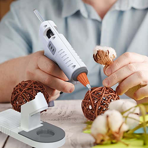 Hot Glue Gun Kit, MONVICT 40W Mini Glue Gun with Fine Tip & 30 Glue Sticks, Suction Cups Stand & Anti Stick Silicone Mat, On/Off Switch Design for DIY, Crafts, Home School Project…