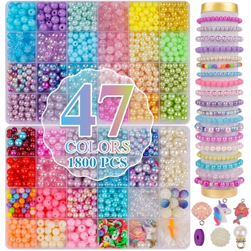 1800PCS Pearl Beads for Jewelry and Crafting