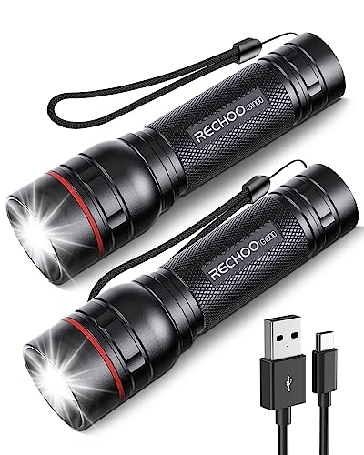 2 Pack Rechargeable High Lumens Tactical Flashlights