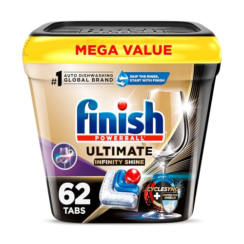 62 Count Finish Ultimate Dishwasher Pods, Stain Remover