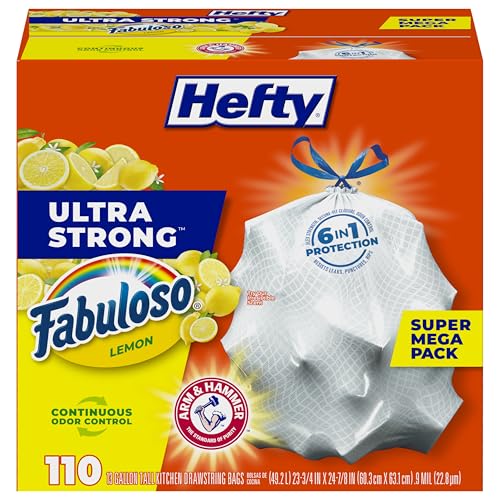 110 Count Hefty Ultra Strong 13 Gallon Trash Bags