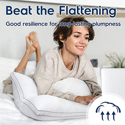 viewstar Pillows Standard Size Set of 2, Bed Pillows for Sleeping, Standard Pillows 2 Pack for Back, Stomach or Side Sleepers, Fluffy Pillows with Down Alternative, Machine Washable, Soft 18" x 24"