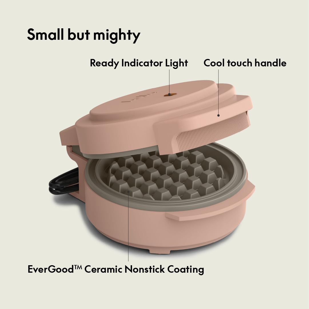 Mini Waffle Maker with Customizable Plates
