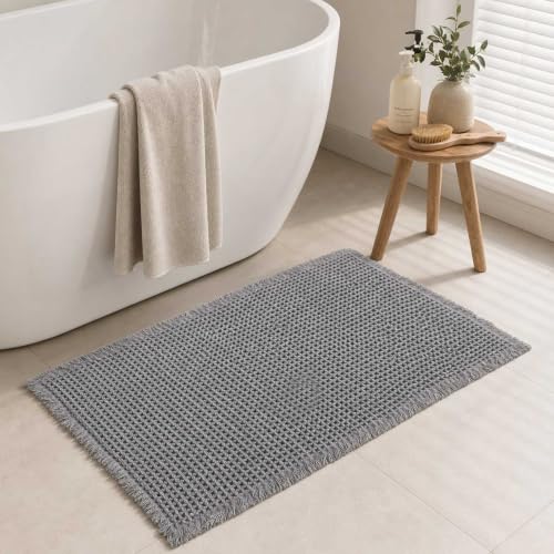 Waffle Weave Non Slip Washable Bath Mat