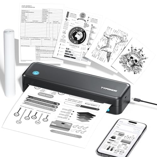 1 Pack Portable Wireless Bluetooth Thermal Printer, 8.5" Wide