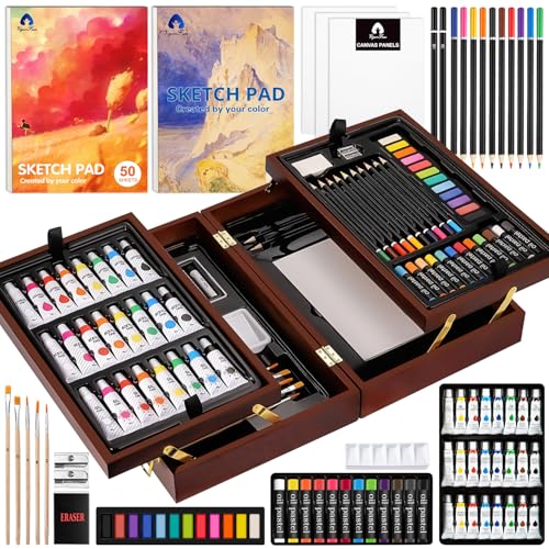Deluxe Wooden Art Set Drawing Painting Kit