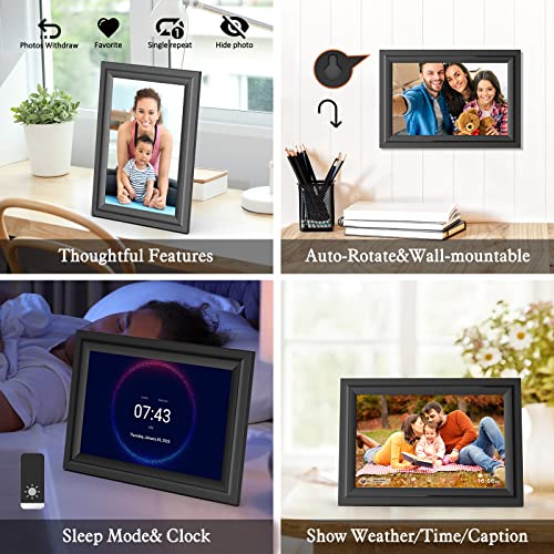 SAMMIX Digital Picture Frame, 10.1 Inch WiFi Digital Photo Frame, IPS HD Touch Screen Electronic Picture Frame, 16GB Storage, Slideshow, Easy to Share Photos and Video via Uhale APP, Gifts for Family