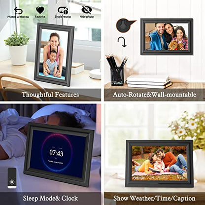 SAMMIX Digital Picture Frame, 10.1 Inch WiFi Digital Photo Frame, IPS HD Touch Screen Electronic Picture Frame, 16GB Storage, Slideshow, Easy to Share Photos and Video via Uhale APP, Gifts for Family