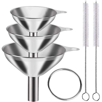 3 Pcs Stainless Steel Kitchen Funnel Set