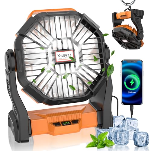 20000mAh Rechargeable Camping Fan with LED Lantern