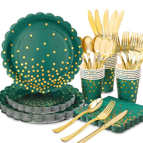 175 Piece Party Plates and Napkins Set, Disposable