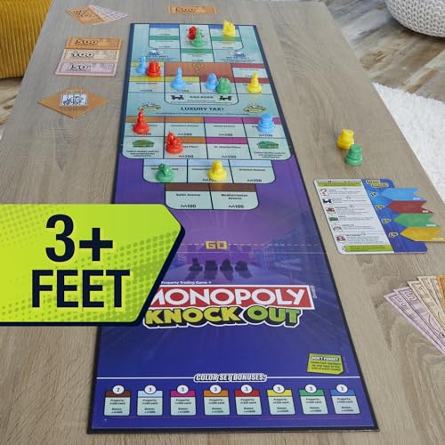 Monopoly Knockout Board Game | 2-8 Players | 20 Mins. Average | Quick-Playing Family Games for Kids, Teens, and Adults | Ages 8+