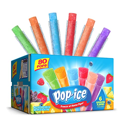 80 Count Pop-Ice Freezer Pops Assorted Flavors Pack