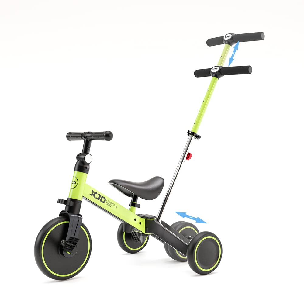 XJD 7 in 1 Toddler Bike with Push Handle,Tricycles for 1 to 3 Years Old, Toddler Tricycle with Push Handle for Boy Girl, Baby Balance Bike with Adjustable Seat Height and Removable Pedal