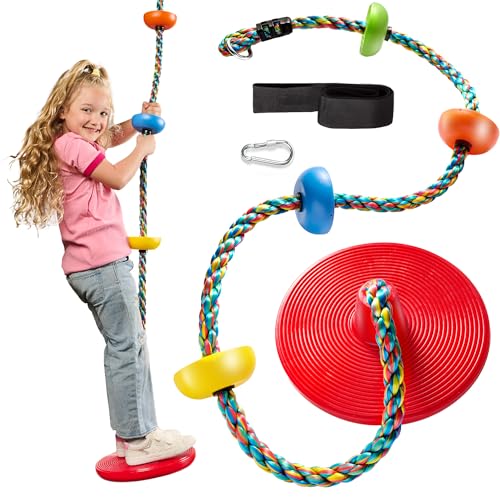 Tree Swing Disc Seat with Climbing Rope Set