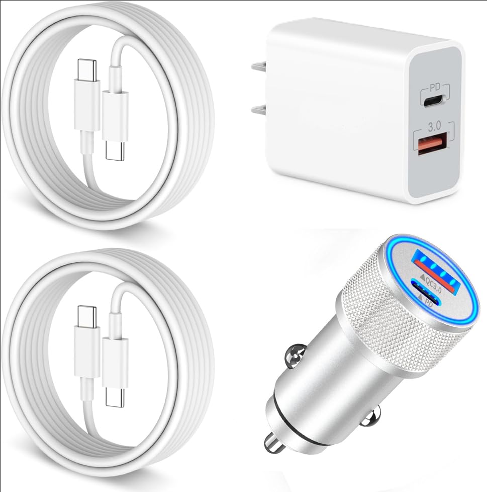 [Apple MFi Certified] iPhone 15 Car Charger Fast Charging, BARMASO 20W iPhone Fast Charger+66W Type-C Charger Cigarette Lighter+2*6FT USB-C to USB-C Cable for iPhone 15/15 Plus/15 Pro/15 Pro Max/iPad