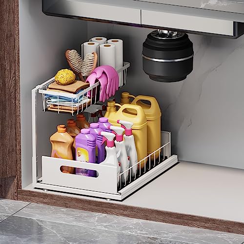 2 Tier Under Sink Sliding Cabinet Organizer