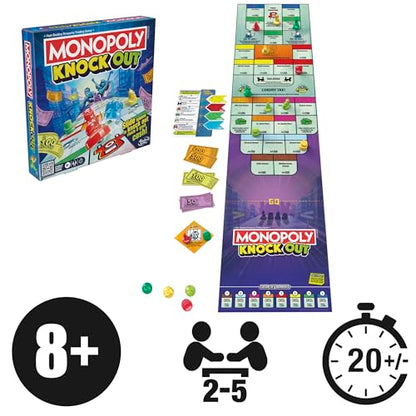 Monopoly Knockout Board Game for 2-8 Players