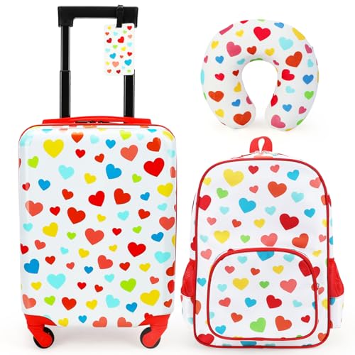 3 Piece Kids Luggage Set Carry On Suitcase Wheels