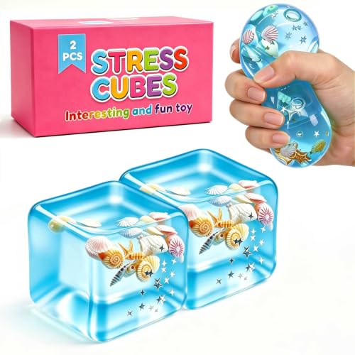 2 Pack Stress Relief Squishy Fidget Cubes