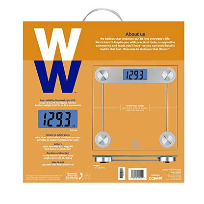 Weight Watchers Scales by Conair Scale for Body Weight, Digital Bathroom Scale in Clear