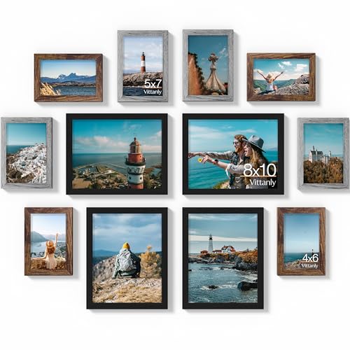 12 Pack Gallery Wall Picture Frame Set