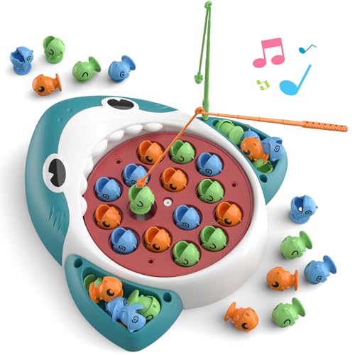 Musical Shark Fishing Game 20 Fish 3 Rods