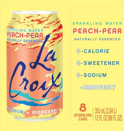 LaCroix Sparkling Water, Peach-Pear, 12 Fl Oz (pack of 8)