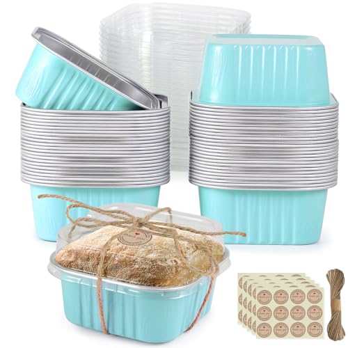 50 Pack Mini Baking Cups with Lids, 5oz Disposable