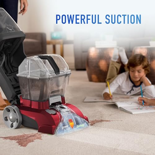 Hoover PowerScrub Deluxe Carpet Cleaner Machine, for Carpet and Upholstery, Deep Cleaning Carpet Shampooer, Carpet Deodorizer and Pet Stain Remover, FH50150NC, Red