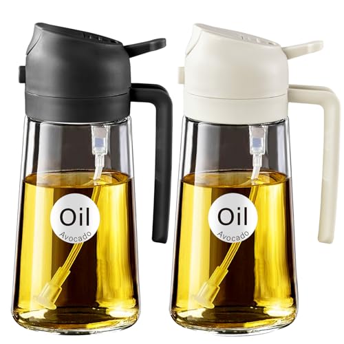 2 Pack 16oz Oil Sprayer and Dispenser Set