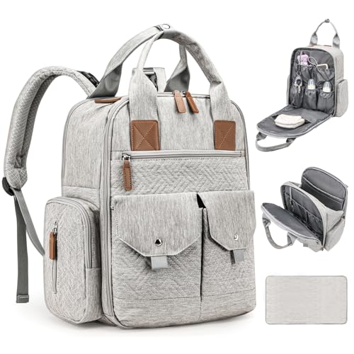 Diaper Bag Backpack with Changing Pad and Insulated Pockets