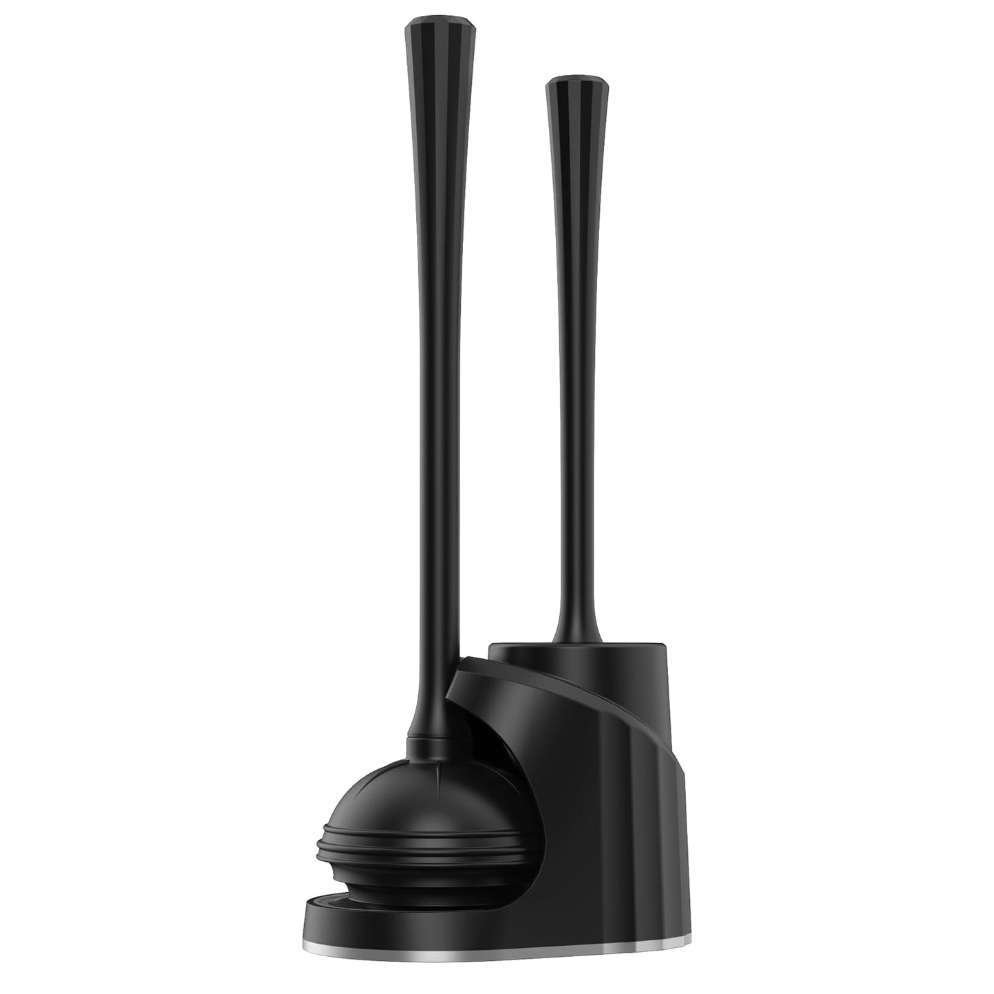 Toilet Plunger and Brush Set, 2 in 1 Heavy-Duty Toilet Brush and Holder Set, Black Toilet Plunger with Holder and Toilet Bowl Brush and Holder for Bathroom, Compact Toilet Bowl Brush and Plunger Set